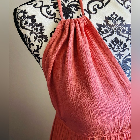 PPLA pleated pink open tie back maxi dress - Picture 5 of 10